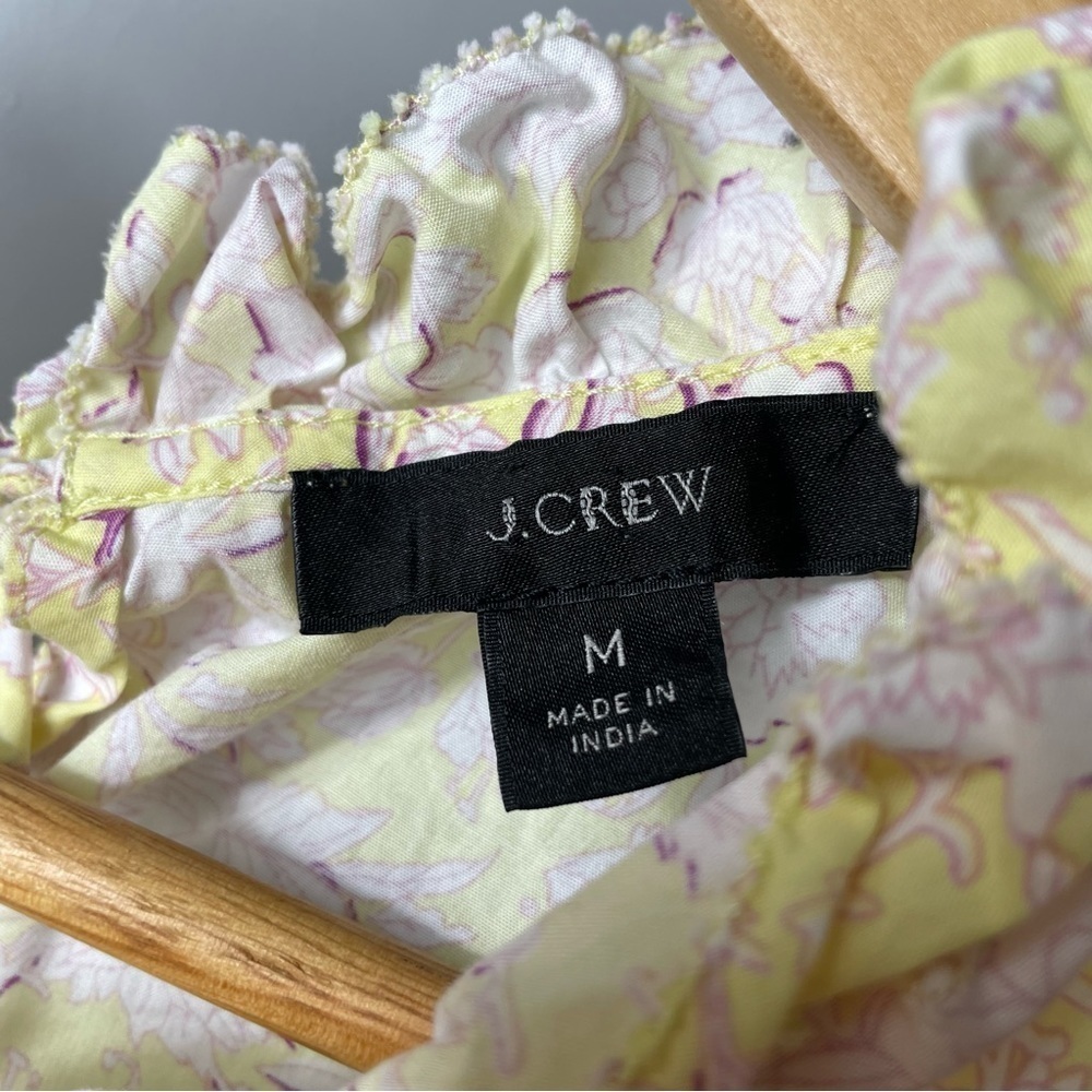 J.Crew Ruffle-trim top in rose vines Sz M - Picture 6 of 9